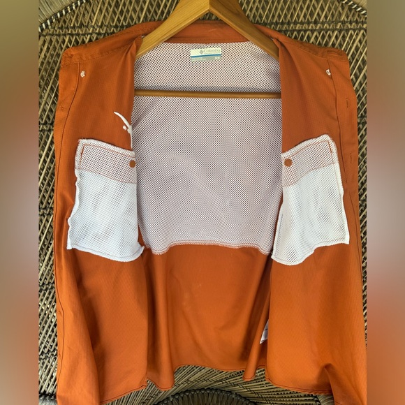 COLUMBIA TEXAS LONGHORNS MENS BURNT ORANGE TAMIAMI SHORT SLEEVE DRESS SHIRT - Picture 3 of 11